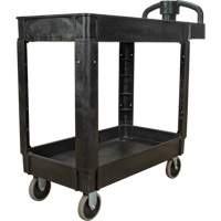 Utility Cart, 2 Tiers, 17-1/8" x 33-1/2" x 37-5/8", 550 lbs. Capacity Distribution Élite MP