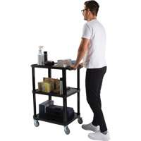 Chariot utilitaire avec tablette plate, 3 tiers, 18-1/8" x 37-3/8" x 27-3/4", Capacit&eacute; 330 lb Distribution Élite MP