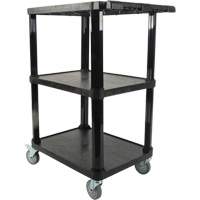 Chariot utilitaire avec tablette plate, 3 tiers, 18-1/8" x 37-3/8" x 27-3/4", Capacit&eacute; 330 lb Distribution Élite MP
