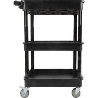 Chariot utilitaire avec tablette &agrave; bordure profonde, 3 tiers, 19" x 39-1/2" x 28-1/4", Capacit&eacute; 330 lb Distribution Élite MP