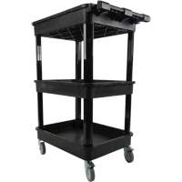 Chariot utilitaire avec tablette &agrave; bordure profonde, 3 tiers, 19" x 39-1/2" x 28-1/4", Capacit&eacute; 330 lb Distribution Élite MP