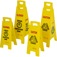 Wet Floor Safety Signs, Quadrilingual with Pictogram Distribution Élite MP