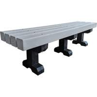 Park Bench, Recycled Plastic, 72" L x 17" W x 17" H, Grey Distribution Élite MP