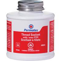 Thread Sealant with PTFE, Brush Top Bottle, 118 ml, -54°C - 150°C/-65°F - 300°F Distribution Élite MP