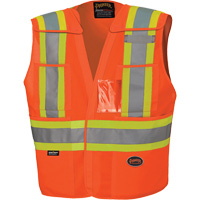 6930 Veste de s&eacute;curit&eacute; d&eacute;tachable &agrave; &eacute;paules tombantes, Orange haute visibilit&eacute;, Grand/T-Grand, Polyester Distribution Élite MP