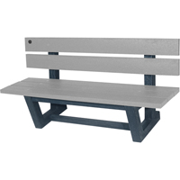 Bancs de parc d'ext&eacute;rieur, Plastique recycl&eacute;, 60" lo x 17" la x 17" h, Gris Distribution Élite MP