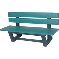 Bancs de parc d'ext&eacute;rieur, Plastique recycl&eacute;, 60" lo x 22-13/16" la x 29-13/16" h, Vert Distribution Élite MP