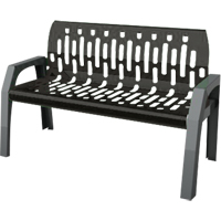 Stream Benches, Steel, 48" L x 25" W x 34" H, Black Distribution Élite MP
