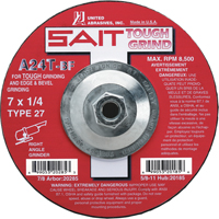 A24T Tough Grind Grinding Wheel, 4-1/2" x 1/4", 7/8" Arbor, Aluminum Oxide, Type 27 Distribution Élite MP
