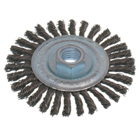 Brosses &eacute;conomiques &agrave; fil nou&eacute;s &agrave; haute vitesse pour cordons de soudure, Dia. 5", Fils 0,02", Arbre 5/8"-11, Acier Distribution Élite MP