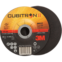 Meules &agrave; tronçonner Cubitron II, 5" x 0,045", Arbre de 7/8", Type 27, C&eacute;ramique, 12250 Tr/min Distribution Élite MP