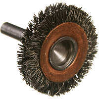 Brosses mont&eacute;es &agrave; fils cr&ecirc;p&eacute;s circulaires, 1-1/2", Fils 0,014", Tige 1/4" Distribution Élite MP
