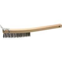 Scratch Brush With Scraper, Steel, 3 x 19 Wire Rows, 13" Long Distribution Élite MP