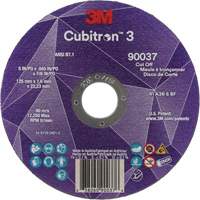 Meule &agrave; tronçonner Cubitron 3, 5" x 0,045", Arbre de 7/8", Type 1, C&eacute;ramique, 12250 Tr/min Distribution Élite MP