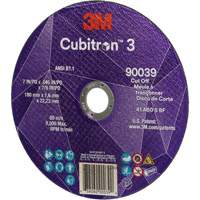 Meule &agrave; tronçonner Cubitron 3, 7" x 0,09", Arbre de 7/8", Type T27, C&eacute;ramique, 8500 Tr/min Distribution Élite MP