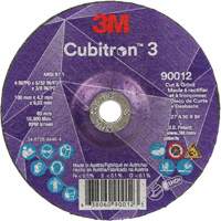 Cubitron 3 Cut and Grind Wheel, 4" x 5/32", 3/8" Arbor, Type 27, 36 Grit, Ceramic Distribution Élite MP