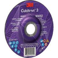 Meule &agrave; tronçonner Cubitron 3, 5" x 0,04", Arbre de 7/8", Type 27, C&eacute;ramique, 60 Tr/min Distribution Élite MP