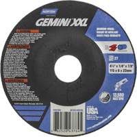 Gemini XXL Grinding Wheel, 4-1/2" x 1/4", 7/8" Arbor, Aluminum Oxide, Type 27 Distribution Élite MP