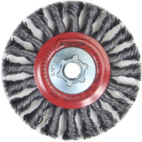 Full Cable Twist Wire Wheel, 4" Dia., 0.02" Fill, 5/8"-11 Arbor, Steel Distribution Élite MP
