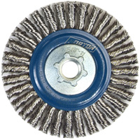 Stringer Bead Knot Wire Brush For Angle Grinders, 4" Dia., 0.02" Fill, 5/8"-11 Arbor, Stainless Steel Distribution Élite MP