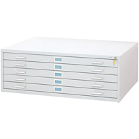 Steel Plan Files-5 Drawer, 5 Drawers, 46-3/8" W x 35-3/8" D x 16-1/2" H Distribution Élite MP