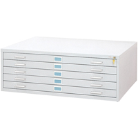 Steel Plan Files-5 Drawer, 5 Drawers, 53-3/8" W x 41-3/8" D x 16-1/2" H Distribution Élite MP