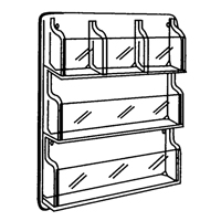 Literature Displays, Wall Mount, 9 Slots, Plastic, 30" W x 2" D x 36-7/8" H Distribution Élite MP