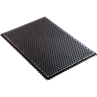 Syst&egrave;me de tapis anti-fatigue emboîtable en caoutchouc conducteur, Caoutchouc, 2' la c, 3' lo, 1/2" &eacute;paisseur, Noir Distribution Élite MP