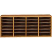 Casier &agrave; compartiments r&eacute;glable pour documentation, Stationnaire, 24 fentes, Bois, 39-1/4" la x 11-3/4" p x 16-1/4" h Distribution Élite MP