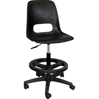 Tabouret avec dossier pour classe de s&eacute;rie 800, Mobile, Ajustable, 21" - 28", Polypropyl&egrave;ne Si&egrave;ge, Gris Distribution Élite MP