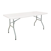 Folding Table, Rectangular, 72" L x 30" W, Polyethylene, White Distribution Élite MP