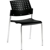Armless Stacking Chair, Plastic, 33" High, 300 lbs. Capacity, Black Distribution Élite MP