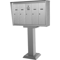 Boîtes aux lettres plateforme unique, Fixation Socle, 16" x 5-1/2", 3 portes, Aluminium Distribution Élite MP