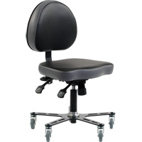 Chaise ergonomique &agrave; inclinaison r&eacute;glable SF180, Mobile, Ajustable, Vinyle Si&egrave;ge, Noir/gris Distribution Élite MP