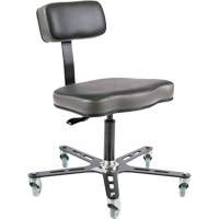 Chaise ergonomique SF160, Mobile, Vinyle Si&egrave;ge, Noir Distribution Élite MP