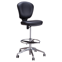Metro Extended-High Chair, Vinyl, Black, 250 lbs. Capacity Distribution Élite MP