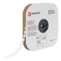 Velcoin&reg; Fastener, Hook, 3/4" Dia., Adhesive, White Distribution Élite MP