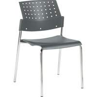 Chaises sans accoudoirs empilables, Plastique, Hauteur 33", Capacit&eacute; 300 lb, Gris Distribution Élite MP