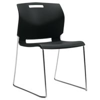 Chair, Plastic, 32-1/2" High, 300 lbs. Capacity, Black Distribution Élite MP
