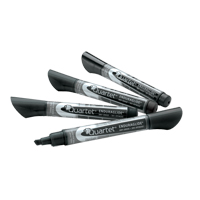 Marqueurs effaçables &agrave; sec EnduraGlide, Noir, Pointe Ciseau Distribution Élite MP
