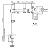 Bras pour moniteur ActivErgo Distribution Élite MP