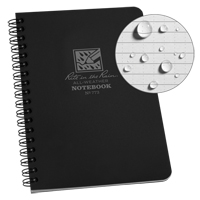 Carnet de notes de poche &agrave; spirale lat&eacute;rale, Couverture souple, Noir, 64 Pages, 4-5/8" , 7"  Distribution Élite MP