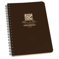 Carnet de notes de poche &agrave; spirale lat&eacute;rale, Couverture souple, Brun, 64 Pages, 4-5/8" , 7"  Distribution Élite MP