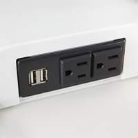 Soar Sit/Stand Electric Desk with Dual Monitor Arm, Desktop Unit, 37-1/4" H x 27-3/4" W x 22" D, White Distribution Élite MP