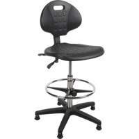 Tabouret robuste et ergonomique, Stationnaire, Ajustable, 39” - 48”, Polyur&eacute;thane Si&egrave;ge, Noir Distribution Élite MP