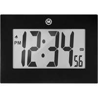 Horloge &agrave; grand cadre, Num&eacute;rique, &agrave; piles, 9" la x 1" p x 6,5" h, Noir Distribution Élite MP