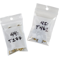 Sacs en poly avec espace inscriptible blanc, Refermable, 3" x 2", 2 mils Distribution Élite MP