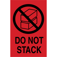 &eacute;tiquettes  Do Not Stack  pour envoi international, 6" lo x 4" la, Noir/rouge Distribution Élite MP