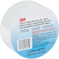 General Purpose Vinyl Tape 764, 48 mm (2") W x 32.9 m (108') L, White Distribution Élite MP