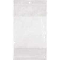Sacs en poly avec espace inscriptible blanc, Refermable, 8" x 5", 2 mils Distribution Élite MP